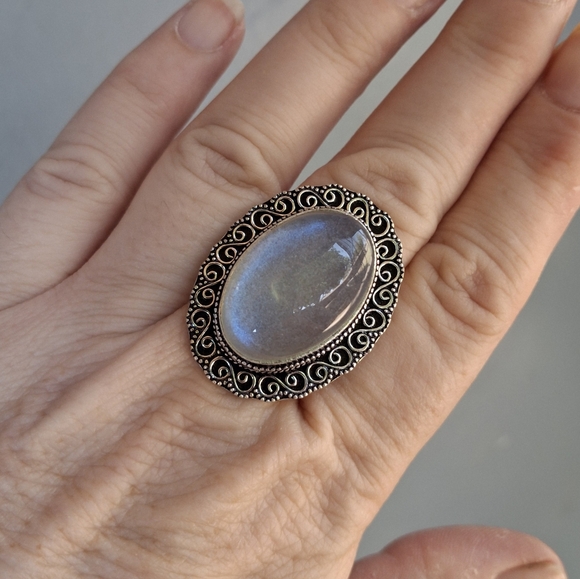 New Dichroic Glass 925 Silver Ring.  - Picture 13 of 16